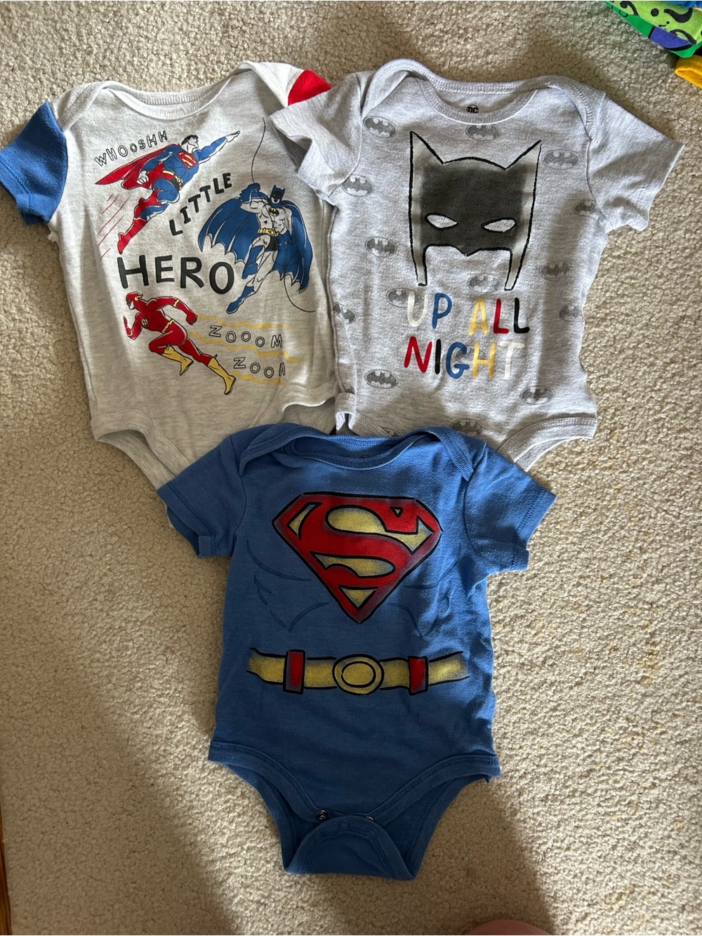 DC Justice League Baby Superhero Bodysuit Set